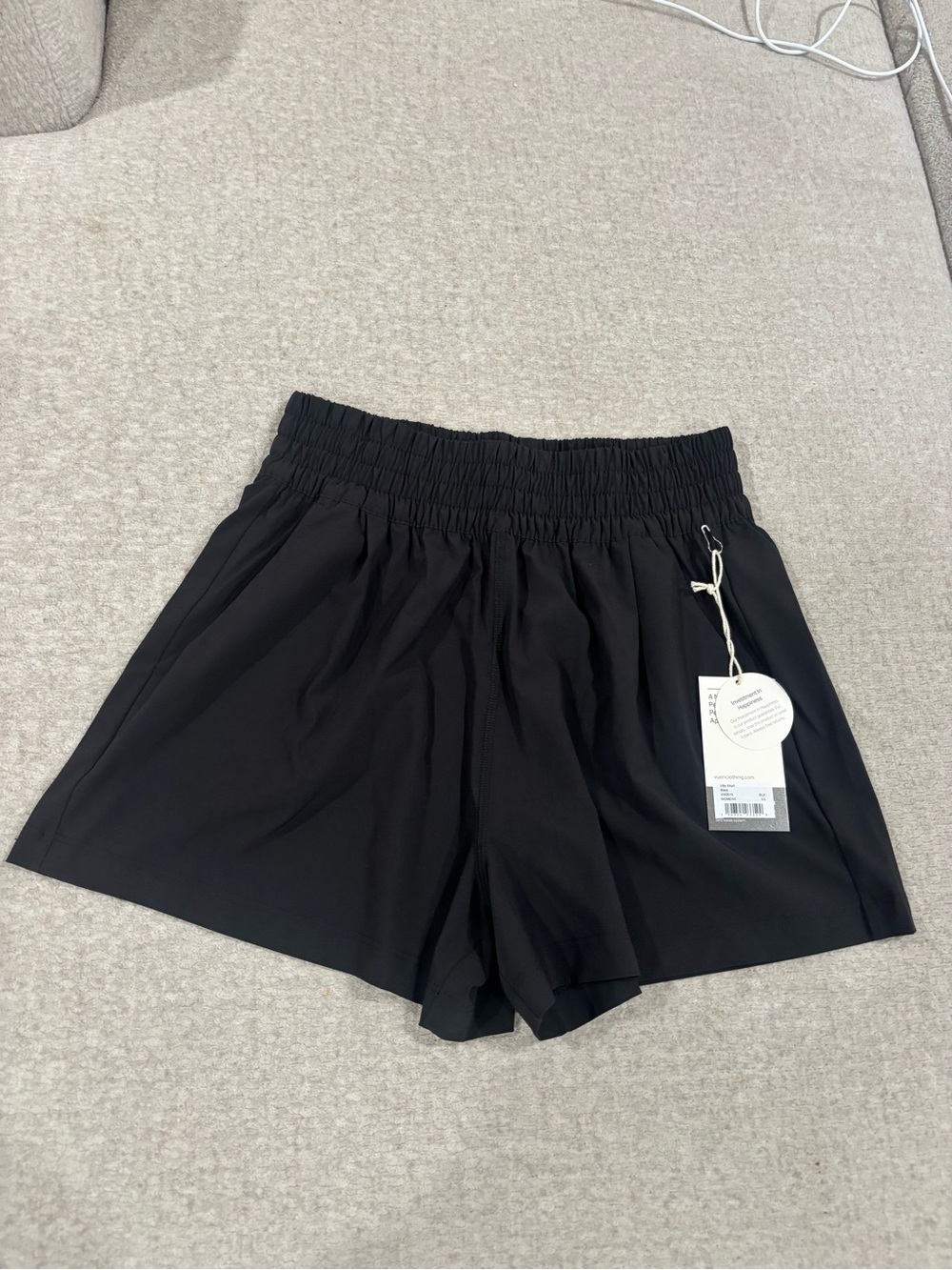 Vuori Black Elastic-Waist Athletic Shorts